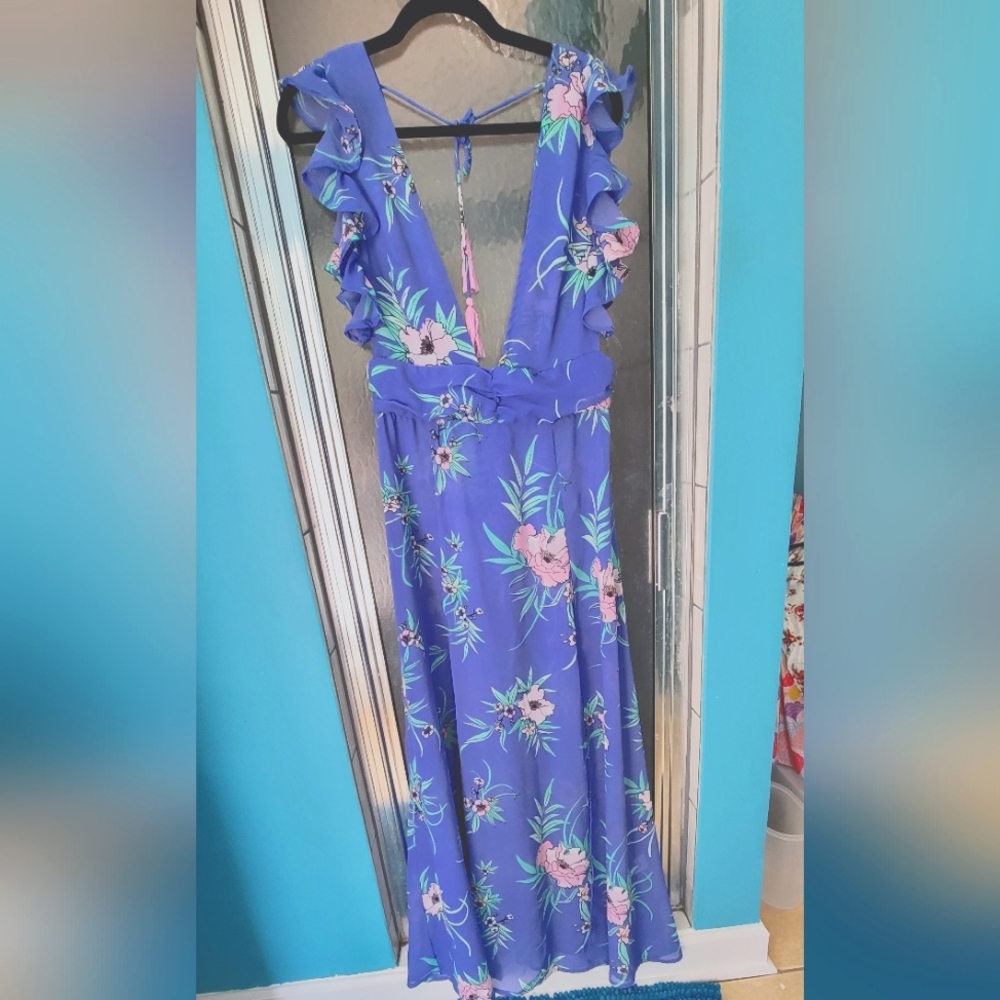 Floral long coverup